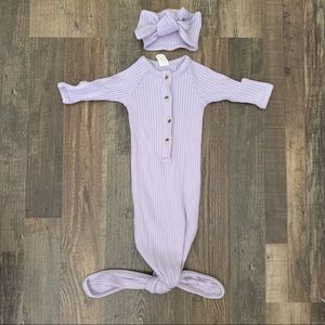 Kate Quinn Wide Rib Knotted Gown with Headband